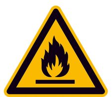 SafetyMarking® Warnaufkleber Warnung vor feuergefährlichen Stoffen 10 cm x 10 cm