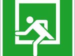 SafetyMarking® Rettungszeichen-Aufkleber Notausstieg 15 cm x 15 cm