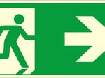 SafetyMarking® Rettungszeichen-Aufkleber Notausgang rechts 30 cm x 15 cm