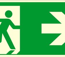 SafetyMarking® Rettungszeichen-Aufkleber Notausgang rechts 30 cm x 15 cm