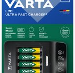 VARTA Akku-Schnellladegerät inkl. Akkus LCD ULTRA FAST CHARGER+