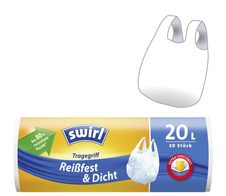 swirl® Reißfest & Dicht Müllbeutel 20,0 l weiß