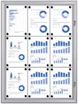 Showdown® Displays S Schaukasten 9x DIN A4 keine-Fach alusilber