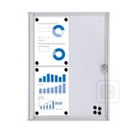 Showdown® Displays Economy XS Schaukasten 4x DIN A4 keine-Fach  silber