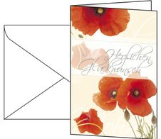 SIGEL Glückwunschkarten Red Poppies DIN A6