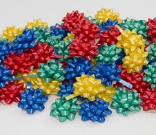 PRÄSENT Geschenk-Schleifen 5 mm x 0.95 m blau/rot/gelb/grün/pink/orange