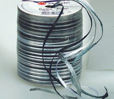 PRÄSENT Geschenkband Raffia-Pearl 3 mm x 50 m schwarz/grau/silber