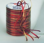 PRÄSENT Geschenkband Raffia-Pearl 3 mm x 50 m rot/gold