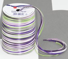 PRÄSENT Geschenkband Multi-Raffia 3 mm x 50 m lila/grün/weiß