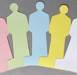 Moderationskarten 9,5 x 19,5 cm blau, grün, rot, orange, gelb, weiß