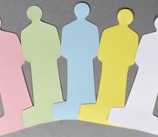 Moderationskarten 9,5 x 19,5 cm blau, grün, rot, orange, gelb, weiß