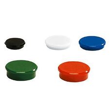 Magnete Ø 2,4 x 0,63 je 2x schwarz, weiß, blau, rot, grün