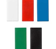 Magnete 2,8 x 5,5 x 0,75 je 2x schwarz, weiß, blau, rot, grün