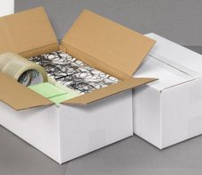 Nestler Wellpapp-Faltkartons 1-wellig weiß 30,5 x 21,5 x 14,0 cm