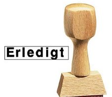 Textstempel "ERLEDIGT"