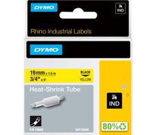 DYMO® Original IND-Heißschrumpfschlauch für Rhino, Polyolefin, schwarz auf gelb