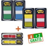 Post-it® Index Haftmarker farbsortiert 4x 50 Streifen + GRATIS 2x Index-Pfeile à 24