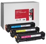 dots Toner kompatibel zu HP 3x 305A (CF370AM), 3er-Set cyan, magenta, gelb