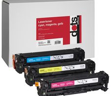 dots Toner kompatibel zu HP 3x 305A (CF370AM), 3er-Set cyan, magenta, gelb