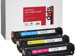 dots Toner kompatibel zu HP 128A (CF371AM), 3er-Set cyan, magenta, gelb