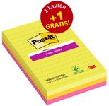Post-it® Haftnotizen 10,1 x 15,2 cm, 2 Blöcke + GRATIS 1 Block