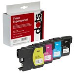 dots Druckerpatronen kompatibel zu brother LC-1100BK/C/M/Y, 4er-Set schwarz, cyan, magenta, gelb