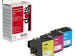 dots Druckerpatronen kompatibel zu brother LC125XLRBWBP , 3er-Set cyan, magenta, gelb