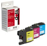dots Druckerpatronen kompatibel zu brother LC125XLRBWBP , 3er-Set cyan, magenta, gelb