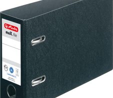 herlitz Ordner Rückenbreite 7.5 cm DIN A5 quer Karton schwarz