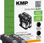 KMP Druckerpatronen B62DX schwarz kompatibel zu brother LC223BK, 2er-Set