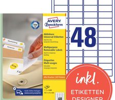 AVERY Zweckform Etiketten L4736REV-100 weiß 45,7 x 21,2 mm