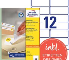 AVERY Zweckform Etiketten L4743REV-100 weiß 99,1 x 42,3 mm