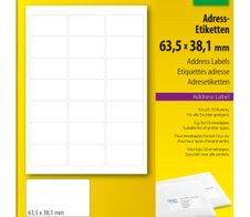 SIGEL Adressetiketten LA320 weiß 63,5 x 38,1 mm