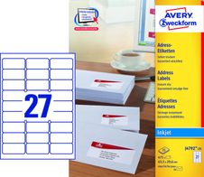 AVERY Zweckform Adressetiketten J4792-25 weiß 63,5 x 29,6 mm