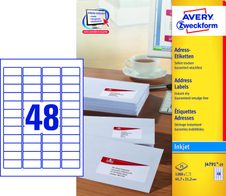 AVERY Zweckform Adressetiketten J4791-25 weiß 45,7 x 21,2 mm
