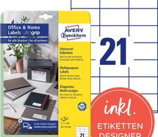 AVERY Zweckform Etiketten 3481-10 weiß 70,0 x 41,0 mm