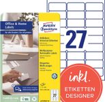 AVERY Zweckform Etiketten L4737REV-10 weiß 63,5 x 29,6 mm