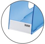 HAN Stehsammler antistatisches, schwermetallfreies Polystyrol blau-transparent , DIN C4