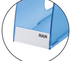 HAN Stehsammler antistatisches, schwermetallfreies Polystyrol blau-transparent , DIN C4