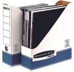 Bankers Box Archiv-Stehsammler Recycling-Karton weiß/blau , DIN A4