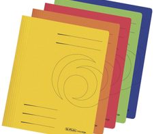 herlitz Schnellhefter DIN A4 Stabiler Manila-Karton 2x rot, gelb, dunkelblau, orange, hellgrün