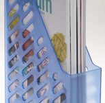 Stehsammler Polystyrol blau-transparent , DIN C4