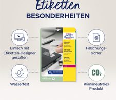AVERY Zweckform Sicherheitsetiketten 40,0 x 40,0 mm