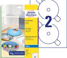 AVERY Zweckform CD-Etiketten SuperSize J8676-25 weiß