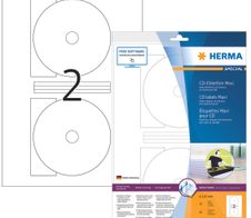 HERMA CD-Etiketten CD-Etiketten,weiß/glossy 20St 8624 weiß