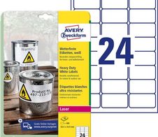 AVERY Zweckform wetterfeste Folienetiketten 63,5 x 33,9 mm