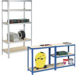 SZ Metall Lagerregale Steckregal Verzinkt 90,0 x 45,0 x 180,0 cm Silber