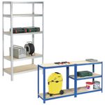 SZ Metall Lagerregale Steckregal Verzinkt 90,0 x 45,0 x 180,0 cm Silber