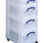 Really Useful Box Aufbewahrungsbox 1x 4,0 l + 3x 9,0 l - 30,0 x 42,0 x 73,0 cm transparent