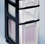 Really Useful Box Aufbewahrungsbox 1x 7,0 l + 1x 12,0 l + 1x 25,0 l - 30,0 x 42,0 x 69,0 cm transparent, schwarz